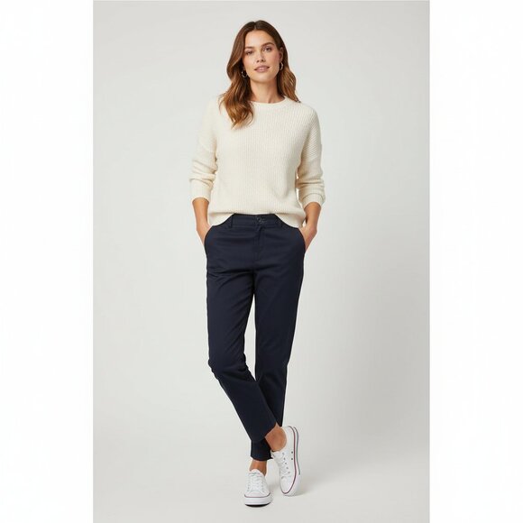 Quince Pants - Quince Stretch Cotton Twill Girlfriend Chino Pants NWT Navy Size 24